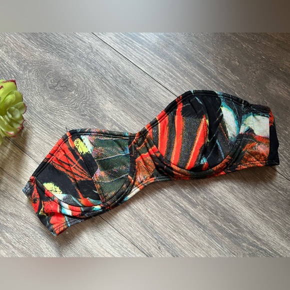 Vintage Giejo Exclusively for Barney’s New York Vibrant Abstract Strapless Top S - Picture 1 of 7